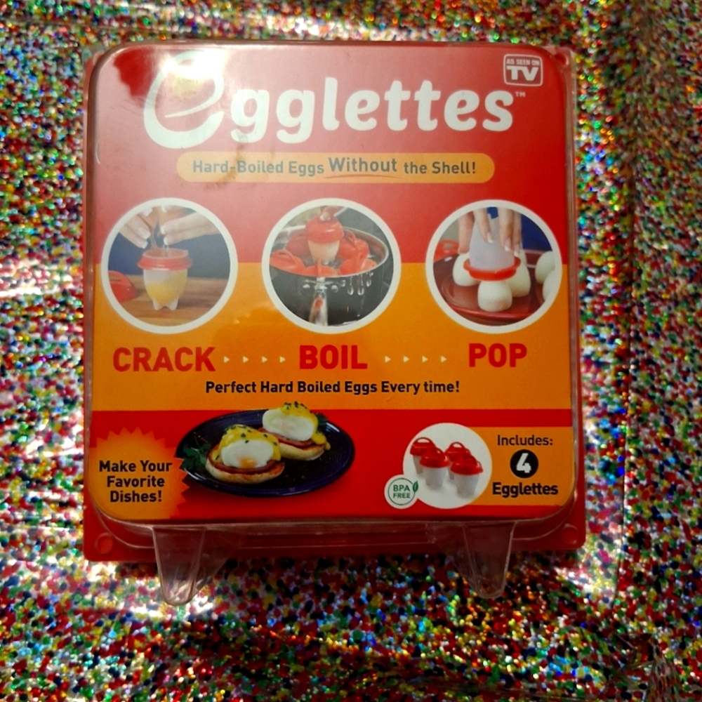 Egglettes As Seen On Tv Hard-Boiled Egg Cooker - Red New In Box